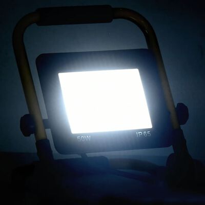 vidaXL Reflektor LED z uchwytem, 50 W, zimne białe światło