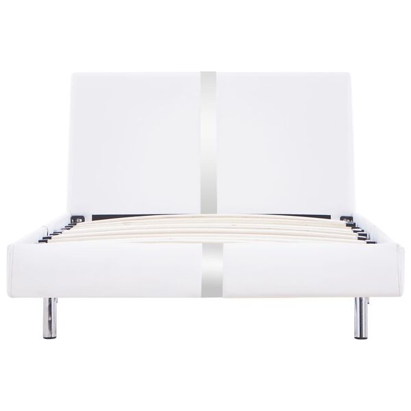 vidaXL Rama ł&oacute;żka, biała, sztuczna sk&oacute;ra, 90 x 200 cm