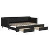 vidaXL Sofa rozsuwana z szufladami, czarna, 80x200 cm, tkanina