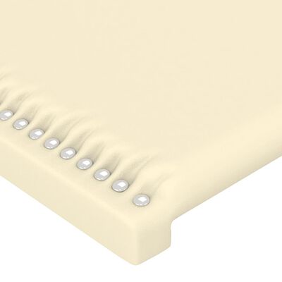 vidaXL Rama łóżka z zagłówkiem, kremowa, 180x200 cm, sztuczna skóra