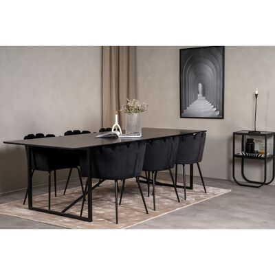 Venture Home Krzesło stołowe Limhamn, obite aksamitem, czarne