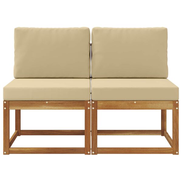 vidaXL 2 Sztuka Środkowa sofa ogrodowa Lite Drewno Akacji Naturalny