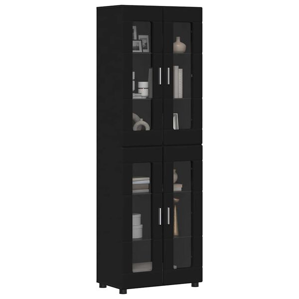 vidaXL Highboard Czarny 60 x 35 x 182 cm Materiał drewnopochodny