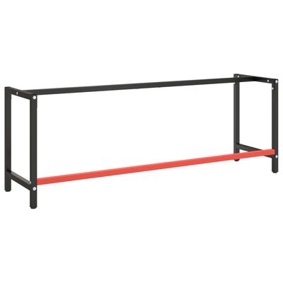vidaXL Rama do stołu roboczego, czerwono-czarna, 220x57x79 cm, metal