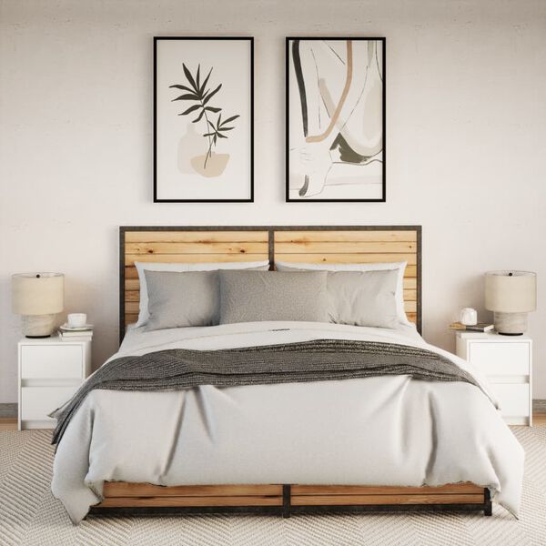 vidaXL Szafki nocne z LED, 2 szt., białe, materiał drewnopochodny