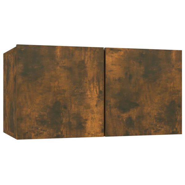 vidaXL Wisząca szafka pod TV, przydymiony dąb, 60x30x30 cm