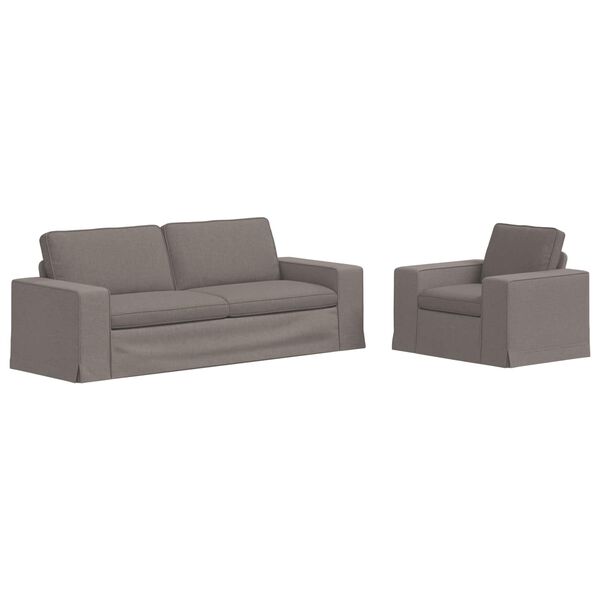 vidaXL Sofa 2 pcs Ciemnoszary 182 x 80 x 82 cm tkanina