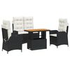 vidaXL 4-częściowy zestaw mebli ogrodowych z poduszkami, polirattan