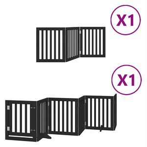 vidaXL Składana bramka dla psa, z drzwiami, 9 paneli, czarna, 450 cm