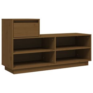 vidaXL Szafka na buty, miodowy brąz, 110x34x61 cm, lite drewno sosnowe