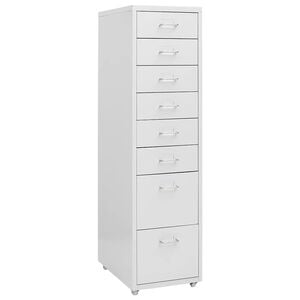vidaXL Mobilna szafka kartotekowa, szara, 28x41x109 cm, metalowa