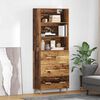 vidaXL Highboard z szufladą Stare drewno 69,5 x 32,5 x 180 cm