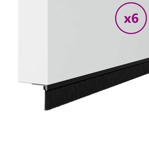 vidaXL Uszczelki z szczotką do drzwi na zatrzask 6 szt. Czarny 100 cm