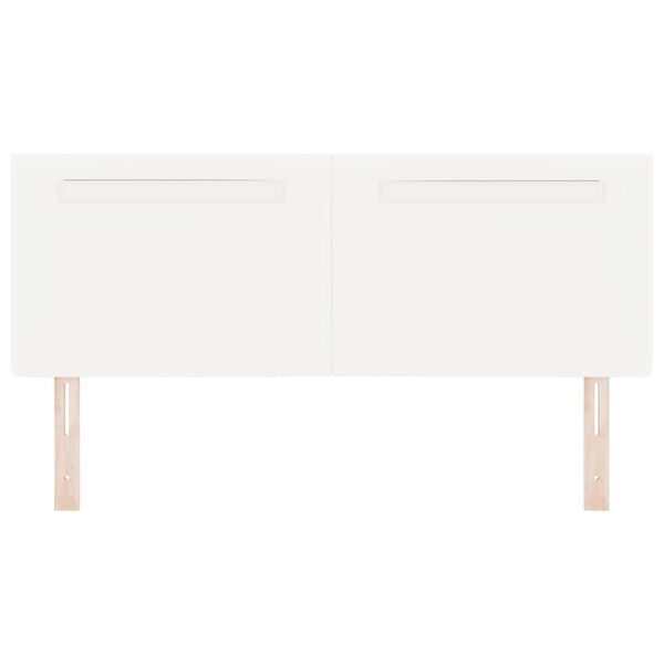 vidaXL Wezgłowie LED Biały 144 cm Sk&oacute;ra ekologiczna