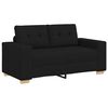 vidaXL Sofa 3 pcs Czarny Tkanina lniana