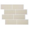 vidaXL Kafelka subway 10 pcs Beżowy 29 x 21 cm Poliuretan i PET