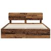 vidaXL Ramka ł&oacute;żka Stare drewno 200 x 200 cm Lite drewno sosnowe