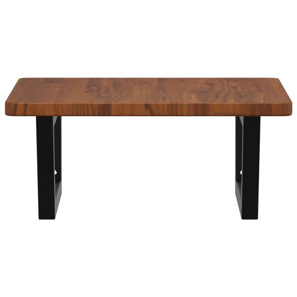 vidaXL Półka ścienna pod umywalkę, stal i lite drewno dębowe