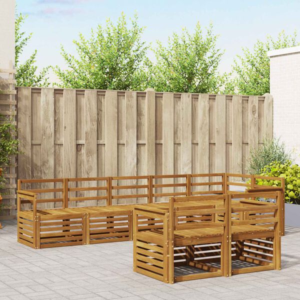 vidaXL Zestawy sof 8 pcs Naturalny Lite Drewno Akacji