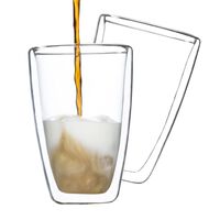HI Zestaw szklanek do latte macchiato, 2 szt., 400 ml, przezroczysty