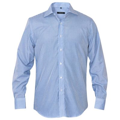 vidaXL Męska koszula biznesowa biała w błękitne paski rozmiar S