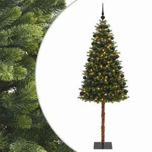 vidaXL Sztuczna choinka z bombkami 180 cm 300 LED Ciepła biel