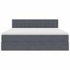 vidaXL Ł&oacute;żko z miejscem na przechowywanie i LED Ciemnoszary Aksamit