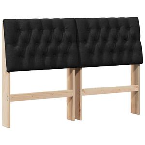 vidaXL Tapicerowane wezgłowie Czarny 160 cm Lite drewno sosnowe
