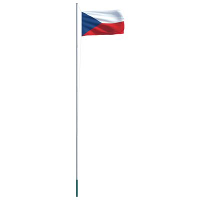 vidaXL Flaga Czech z aluminiowym masztem, 6,2 m