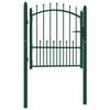 vidaXL Brama ogrodzeniowa EMMEN z kolcami stalowa 104x97 cm zielona