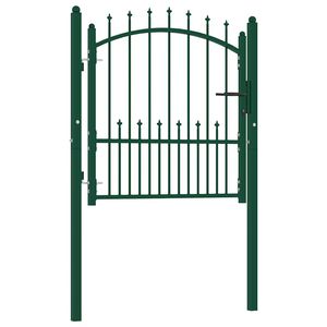vidaXL Brama ogrodzeniowa EMMEN z kolcami stalowa 104x97 cm zielona