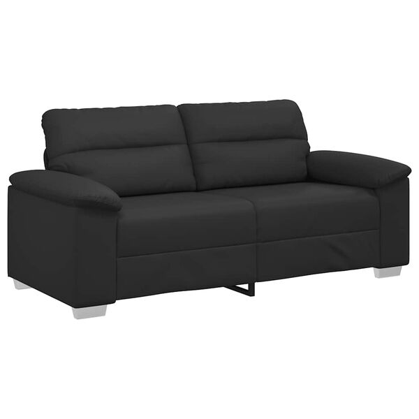 vidaXL Sofa 2-osobowa czarna 180x81x84 cm ze sk&oacute;ry ekologicznej