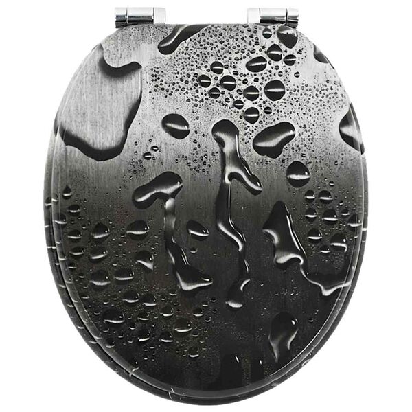 vidaXL Deska toaletowa z samoodblokowaniem Szary 44 x 38 cm Płyta MDF