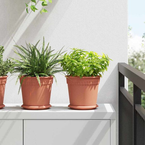 vidaXL Okrągła doniczka na kwiaty 6 pcs Czerwony ceglasty &Oslash; 19 x 16 cm