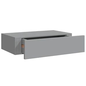vidaXL P&oacute;łka ścienna z szufladą, szara, 40 x 23,5 x 10 cm, MDF