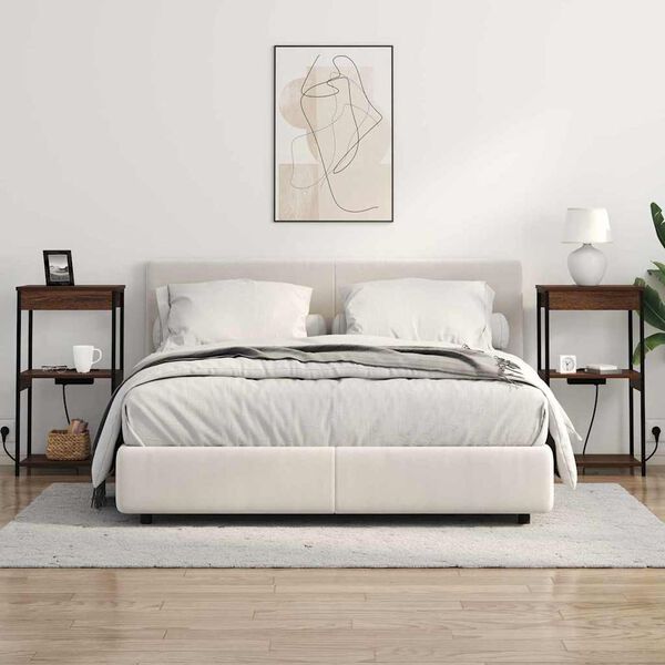 vidaXL Szafka Nocna z p&oacute;łką Brązowy dąb 41 x 31 x 76 cm