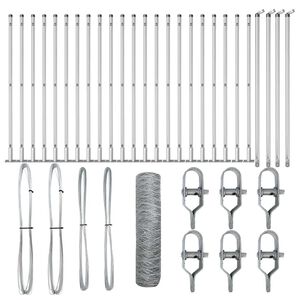 vidaXL Słupek ogrodzeniowy. Srebrny 50 x 0,4 m (siatka 50 mm) Stal