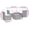 vidaXL 6-cz. zestaw mebli ogrodowych z poduszkami, szary, polirattan