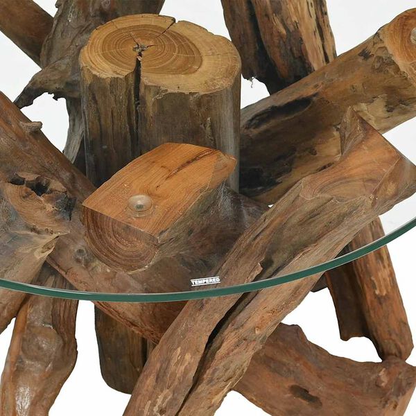 vidaXL Stolik kawowy z drewna tekowego patynowanego wodą, 60 cm