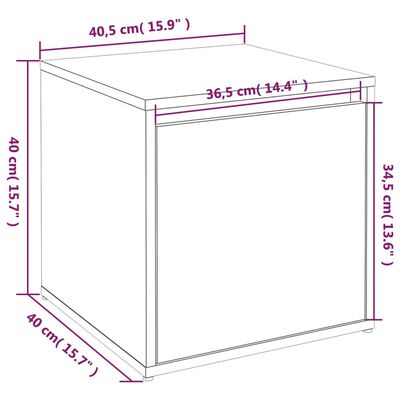 vidaXL Puf z szufladą, biały, 40,5x40x40 cm, materiał drewnopochodny