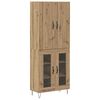 vidaXL Highboard 2 pcs Dąb rzemieślniczy Drewno inżynieryjne i szkło