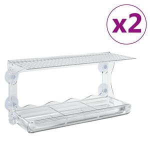 vidaXL Karmniki dla ptak&oacute;w, na parapet, 2 szt., akryl, 30x12x15 cm