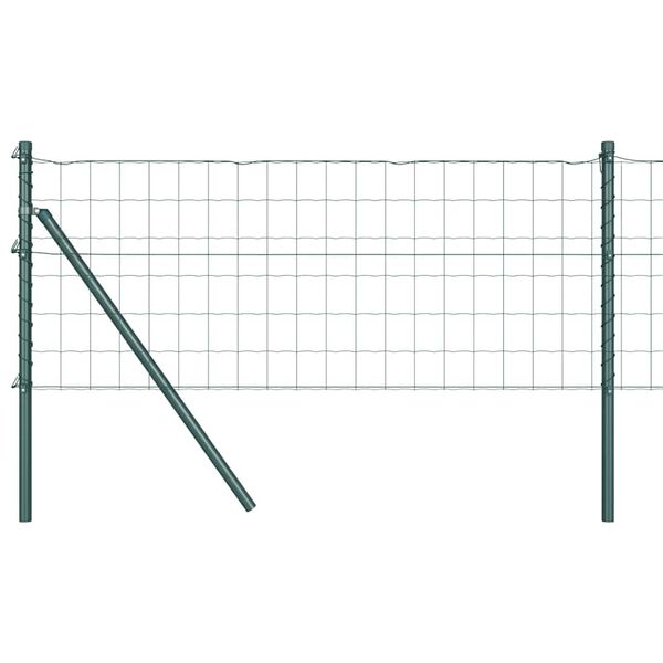vidaXL Ogrodzenie z słupkiem Zielony 0,4 x 50 m Stal i PVC
