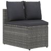vidaXL 6-częściowa sofa do ogrodu, z poduszkami, polirattan, szara