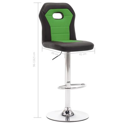 vidaXL Krzesło barowe, zielone, sztuczna skóra
