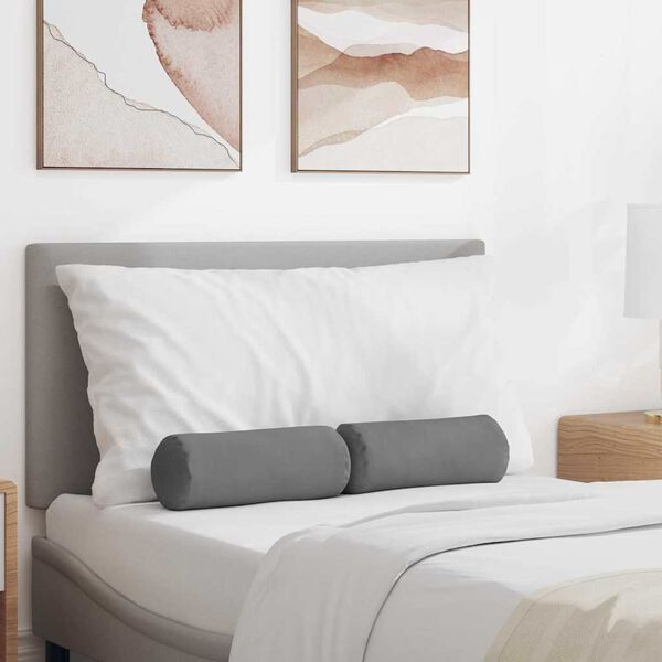 vidaXL Poduszki Wałkowe 2 pcs Ciemnoszary &Oslash; 15 x 40 cm