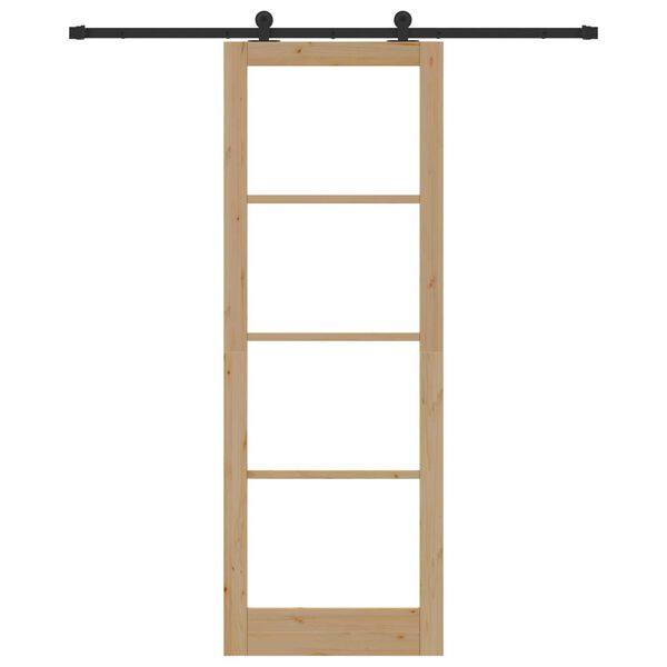 vidaXL Drzwi przesuwne ORKDAL Naturalny i czarny 83 x 232 cm