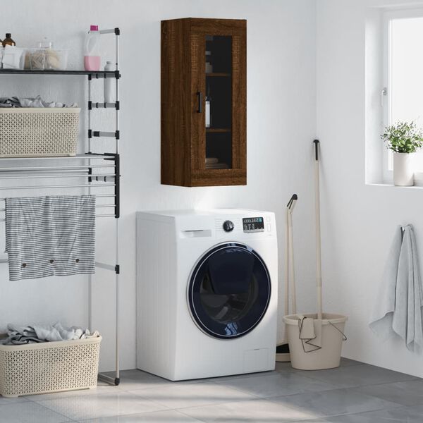 vidaXL Szafka wisząca, brązowy dąb, 34,5x34x90 cm