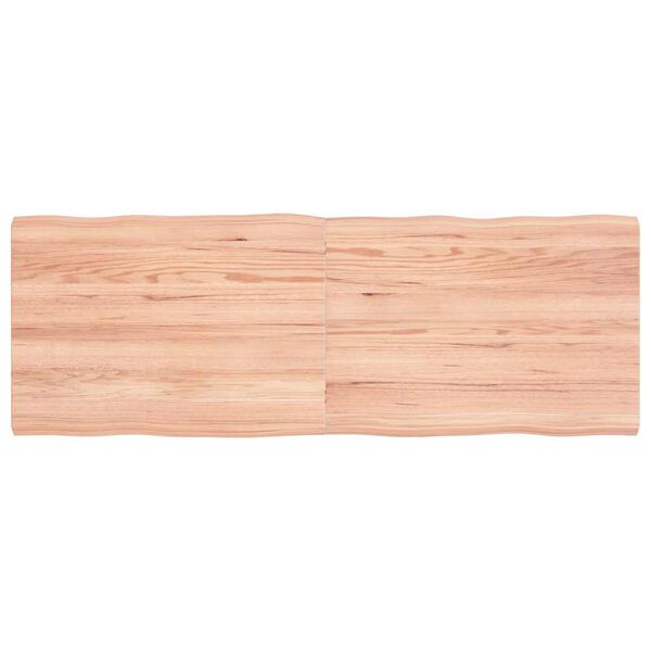 vidaXL Blat, jasnobrązowy 140x50x(2-4)cm drewno z naturalną krawędzią