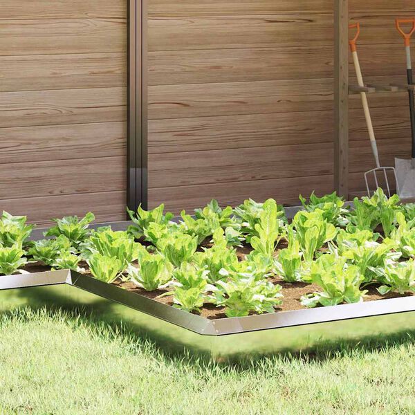 vidaXL Ogrodzenie ślimakowe 4 pcs Srebrny 13,5 x 13,5 x 25 cm